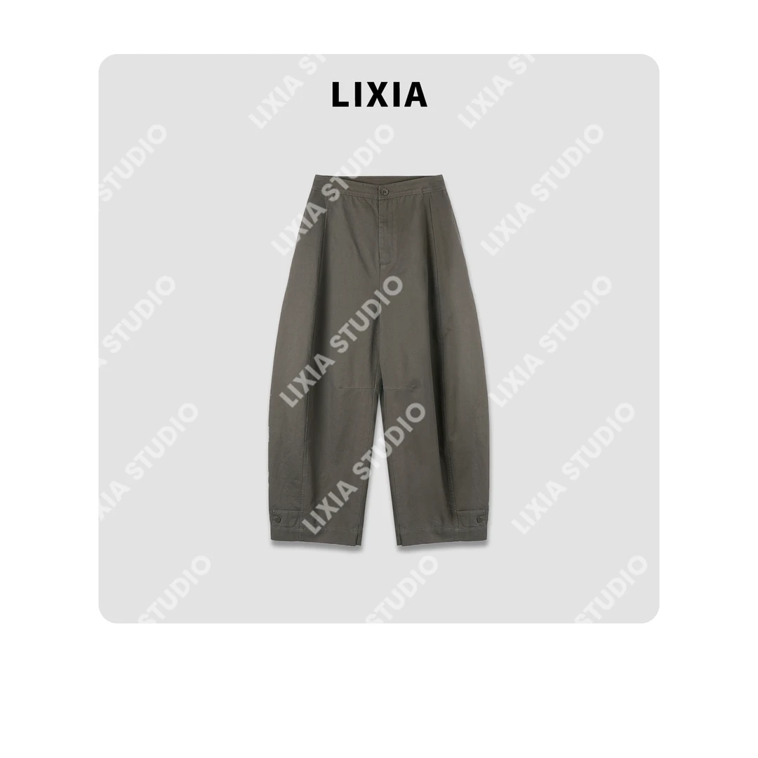 LIXIA【特朗】日系风原宿九分弯刀休闲神裤-D7525