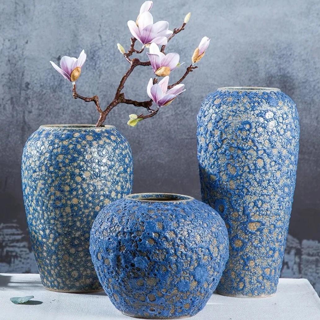 迟星景德镇陶瓷落地花瓶家居干花装饰摆件中式客厅现代简约中式插