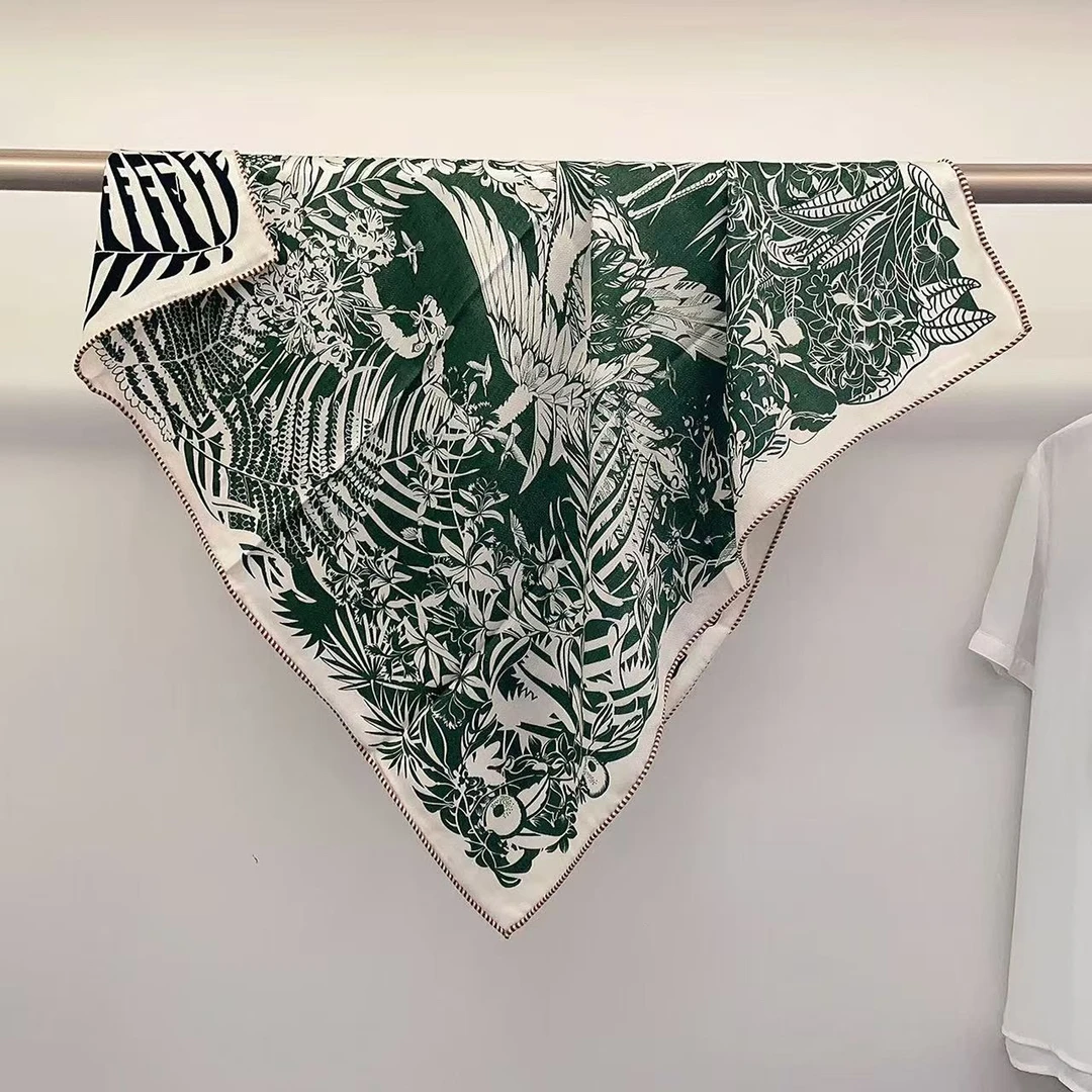 丝纡--火烈鸟 双面异色麦穗纹85cm桑蚕丝澳毛围巾披肩