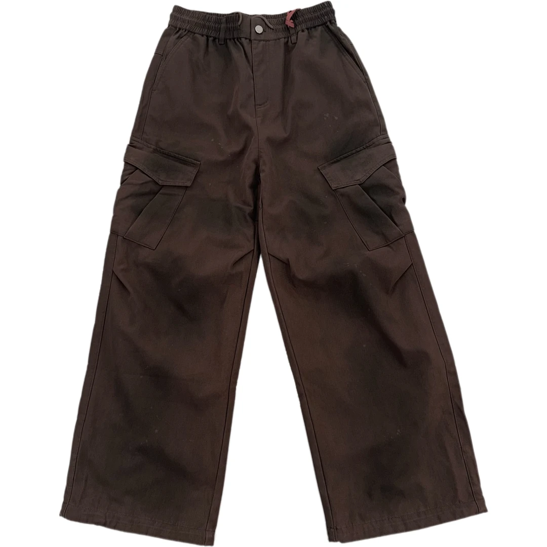 Dinner直筒伞兵做旧脏脏加绒加厚重磅工装裤7201