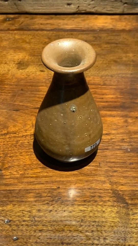 一口价：磁州窑酱釉小玉壶春瓶，全品相，12厘米，器型漂亮，路份高