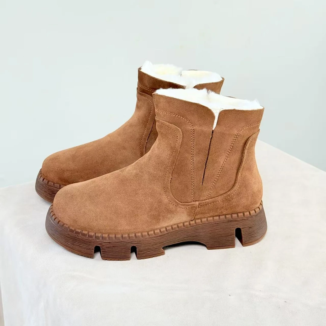 手工缝制澳洲羊羔毛雪地靴加绒保暖厚款增高防滑女款舒适冬季2903