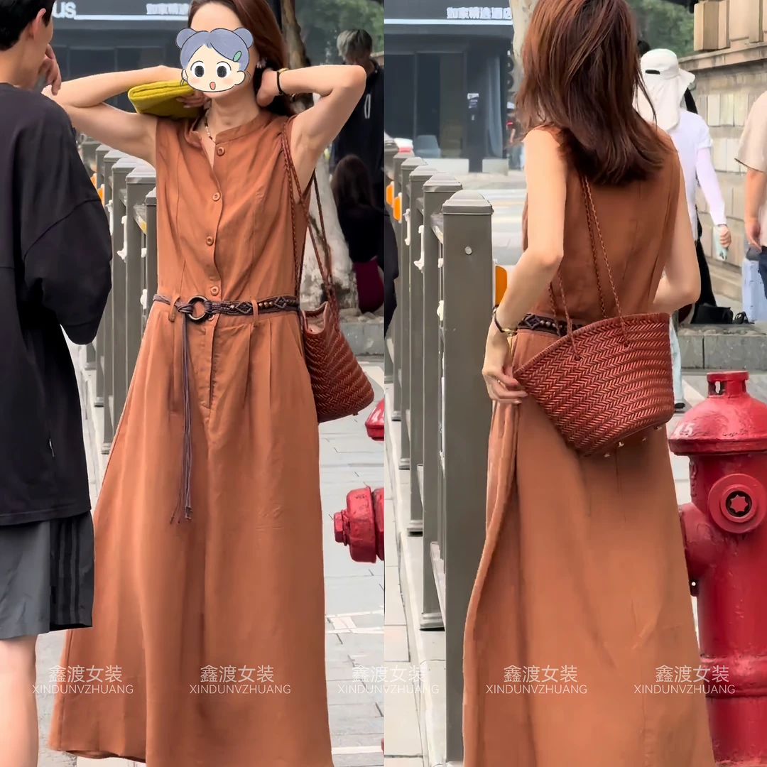 2025夏季新款时尚显瘦气质女士网红洋气连衣裙百搭款D21134