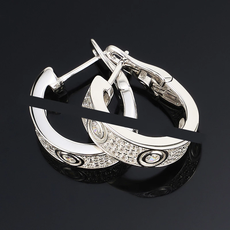 925银耳饰 梁雅帝新品【蜂巢满天星】轻奢气质纯银耳拍