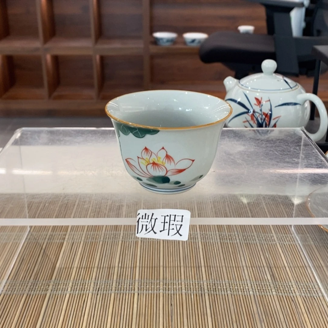 微瑕釉下彩纯手绘手工绘制