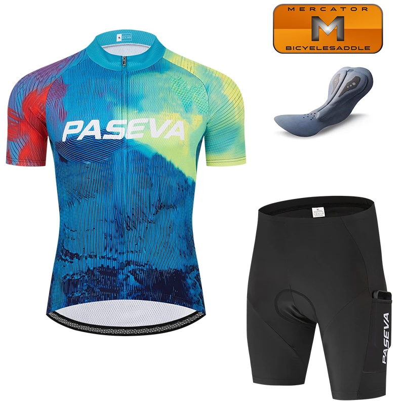 夏季新款短袖自行车骑行服男士速干透气山地公路通用