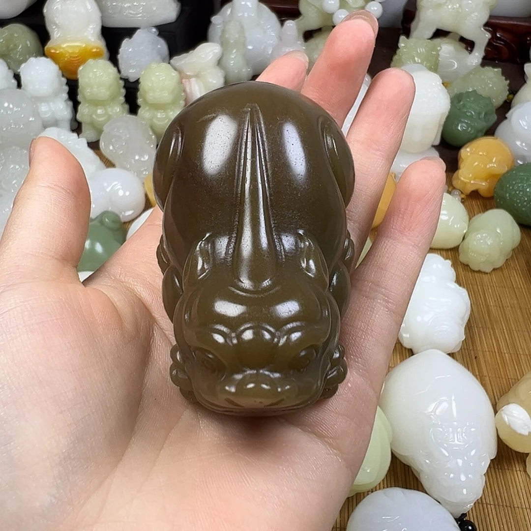 石材老红糖宽嘴巴貔貅