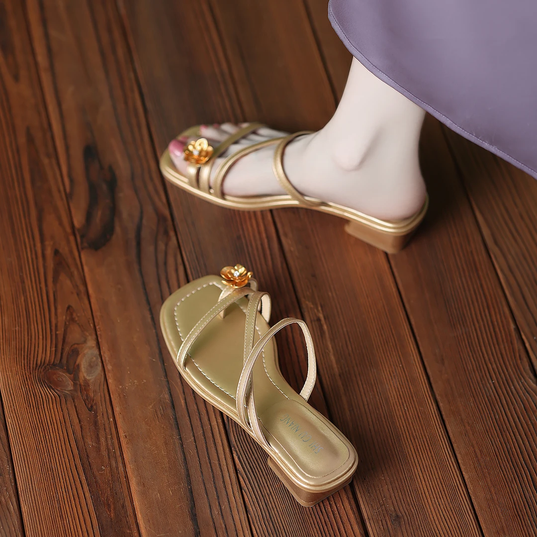 拾姑娘717-5低跟洋气半拖凉鞋外穿女鞋夏季新款不累脚爆款凉拖鞋