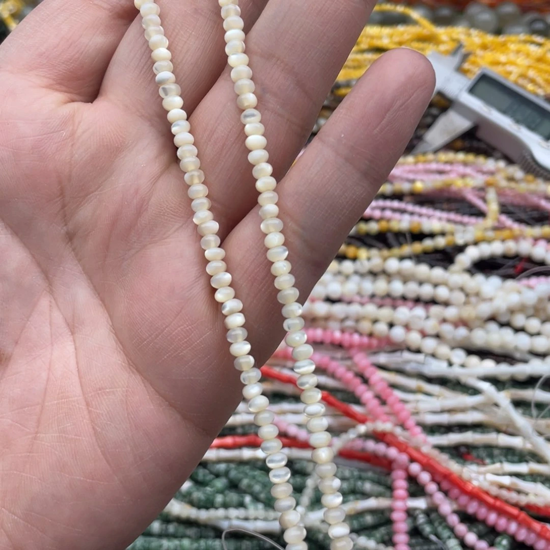 玛瑙/玉髓珠宝半成品未镶嵌一条装4mm马蹄螺算盘