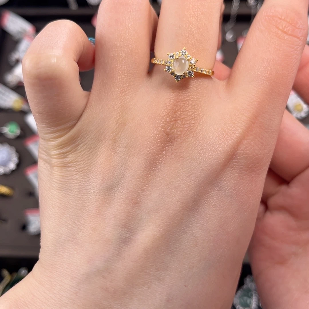 翡翠戒指银S925镶嵌56788