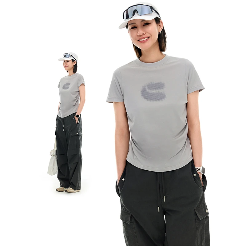 CLOUDSPACE/云上生活【城市溯溪】棉莫代尔混纺短袖女T恤2025夏上衣