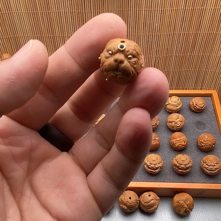 肉***爹狗头猴头单颗雕刻镶嵌