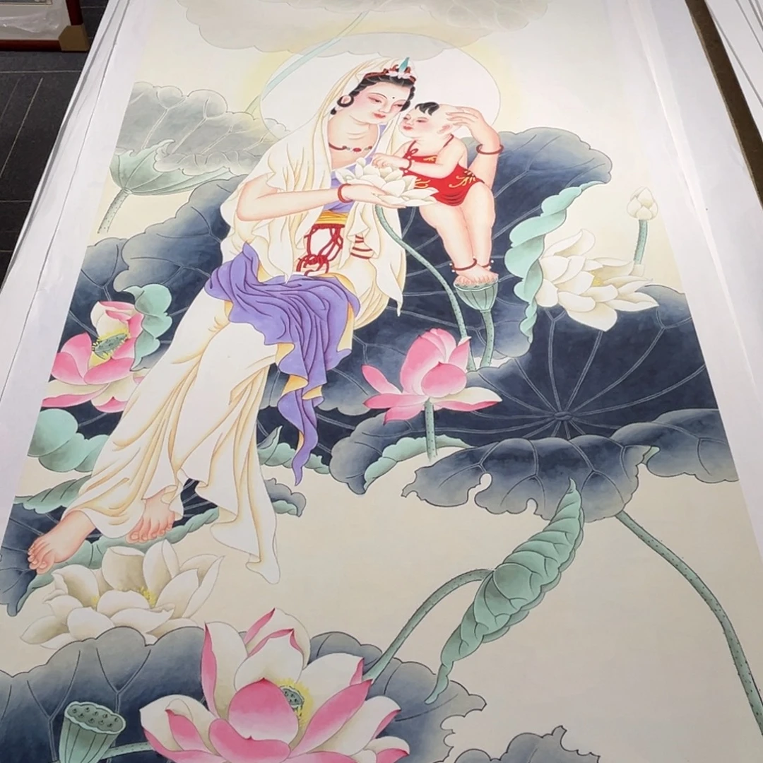 书法瑕疵福利作品送子观音