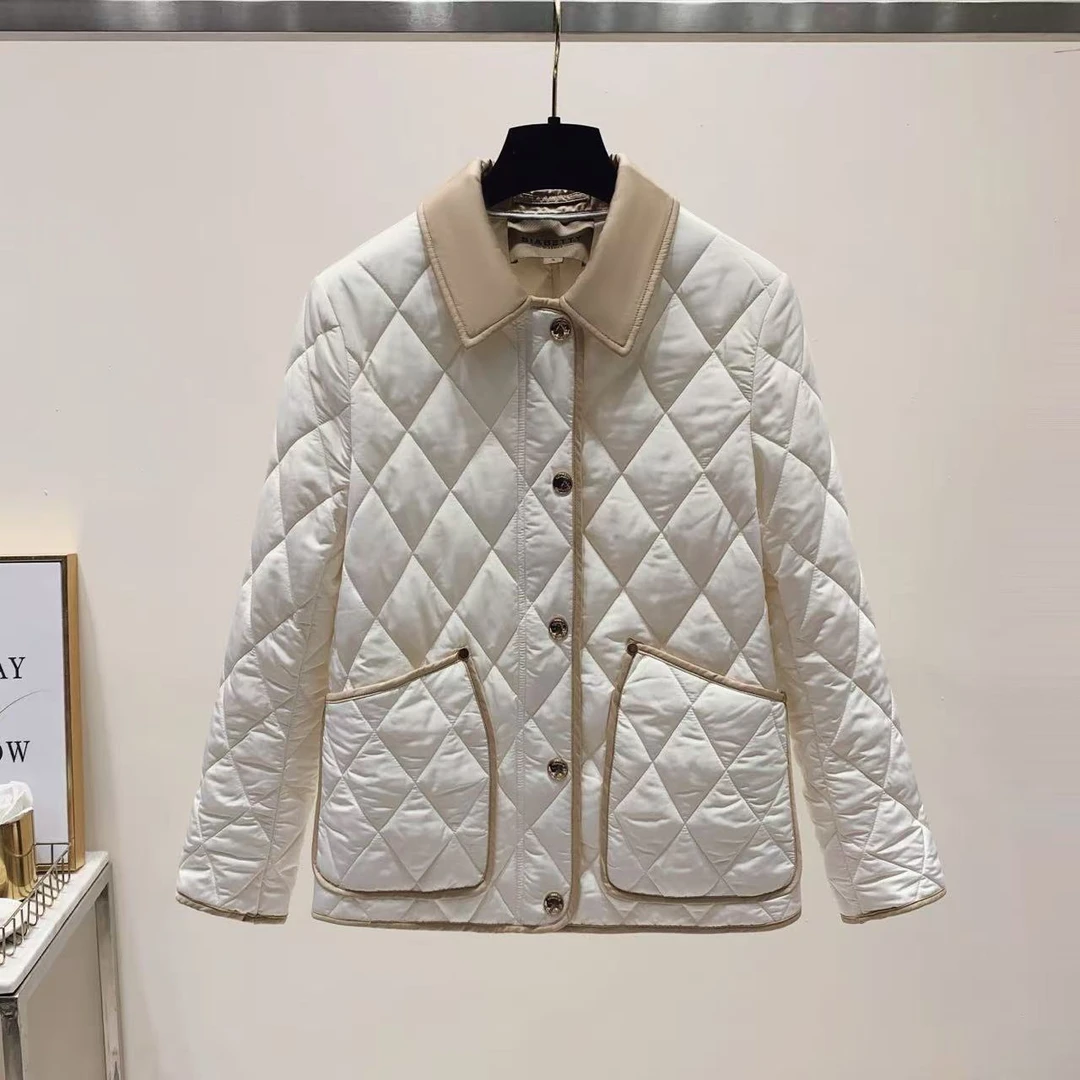 时尚冬季英伦风气质棉衣翻领百搭韩白色短款棉服178292