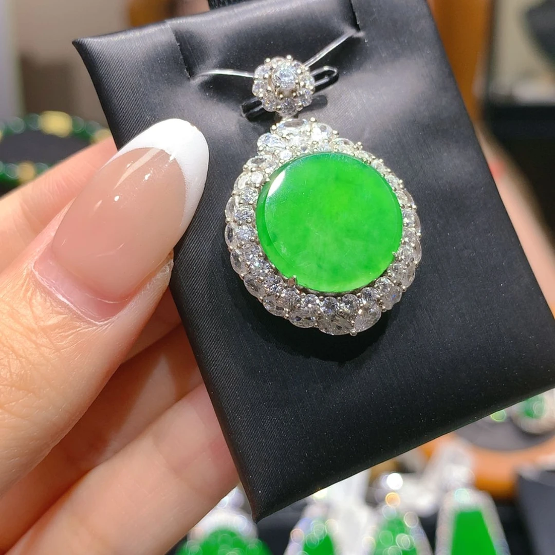 【闪购商品】翡翠银S925镶嵌颈饰7柒姐
