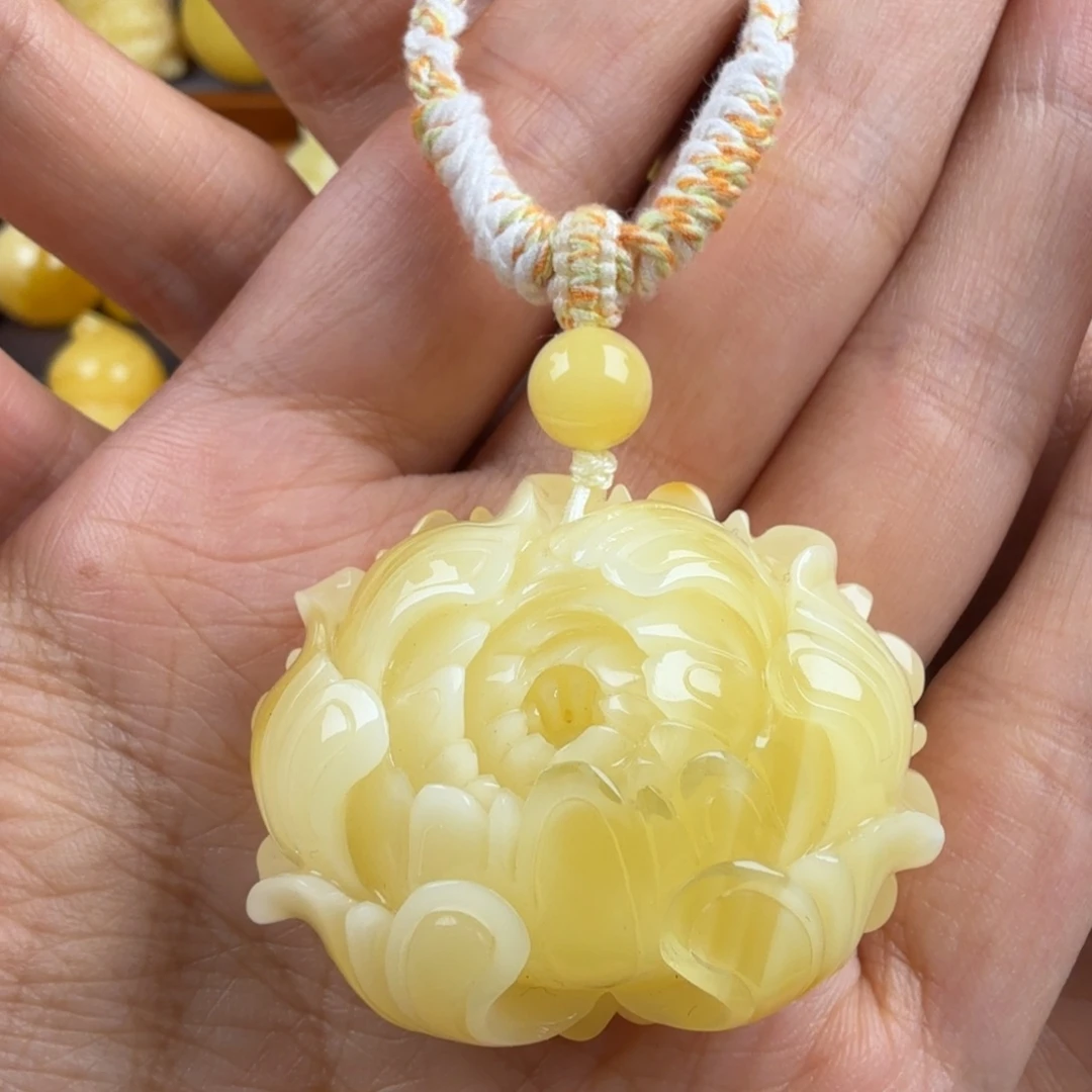 琥珀未镶嵌颈饰纯天然琥珀蜜蜡无优化