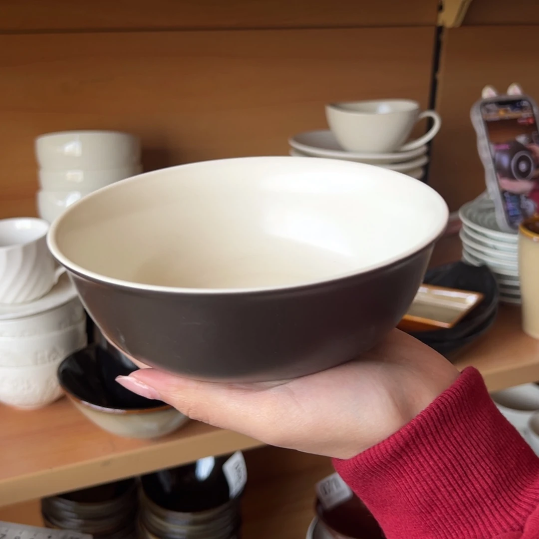 新骨瓷107瑕疵慎拍 外棕内白 6.25寸反口面碗 全标全标全标