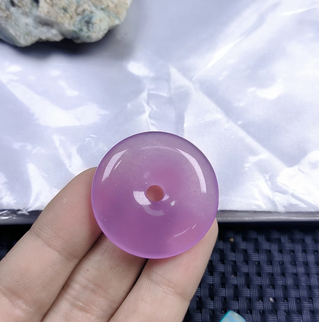 D226粉紫平安扣吊坠精美妈妈款时尚精致百搭