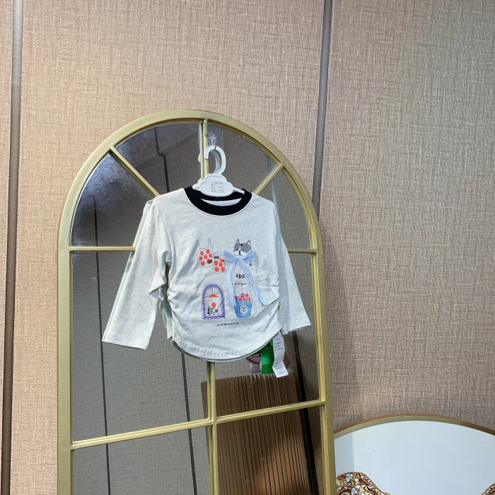 AC504    宝宝灰色长袖秋冬打底T恤