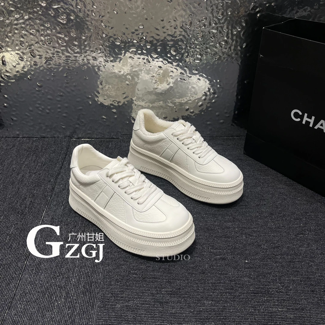 【德训板鞋】25秋冬新款白色德训简约百搭厚底时尚休闲板鞋732