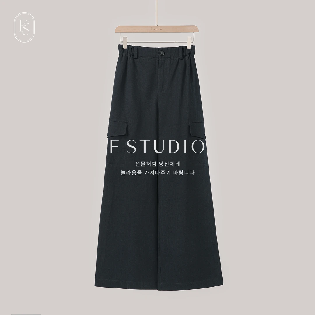 【新品】【山系女孩】FS501X063藏青色工装裤-zy