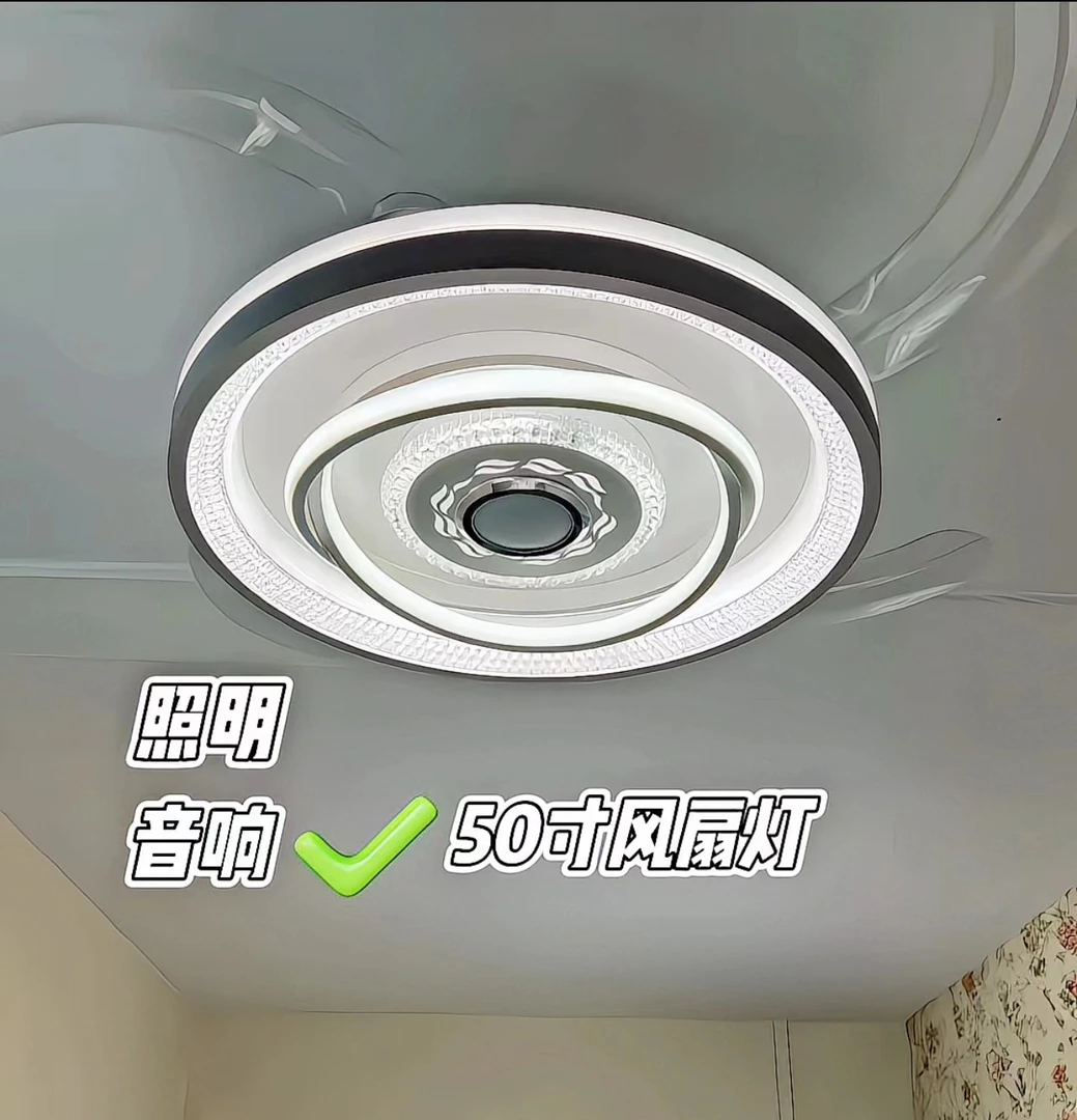 隐形风扇灯高端新款大气上档次轻奢家用蓝牙智能语音遥控风扇的