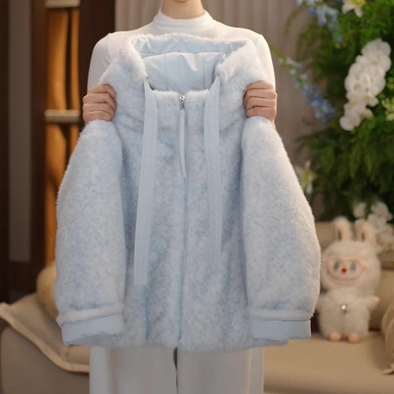 女童加绒加厚外套2025秋冬装新款洋气女孩保暖毛毛上衣WT-25166