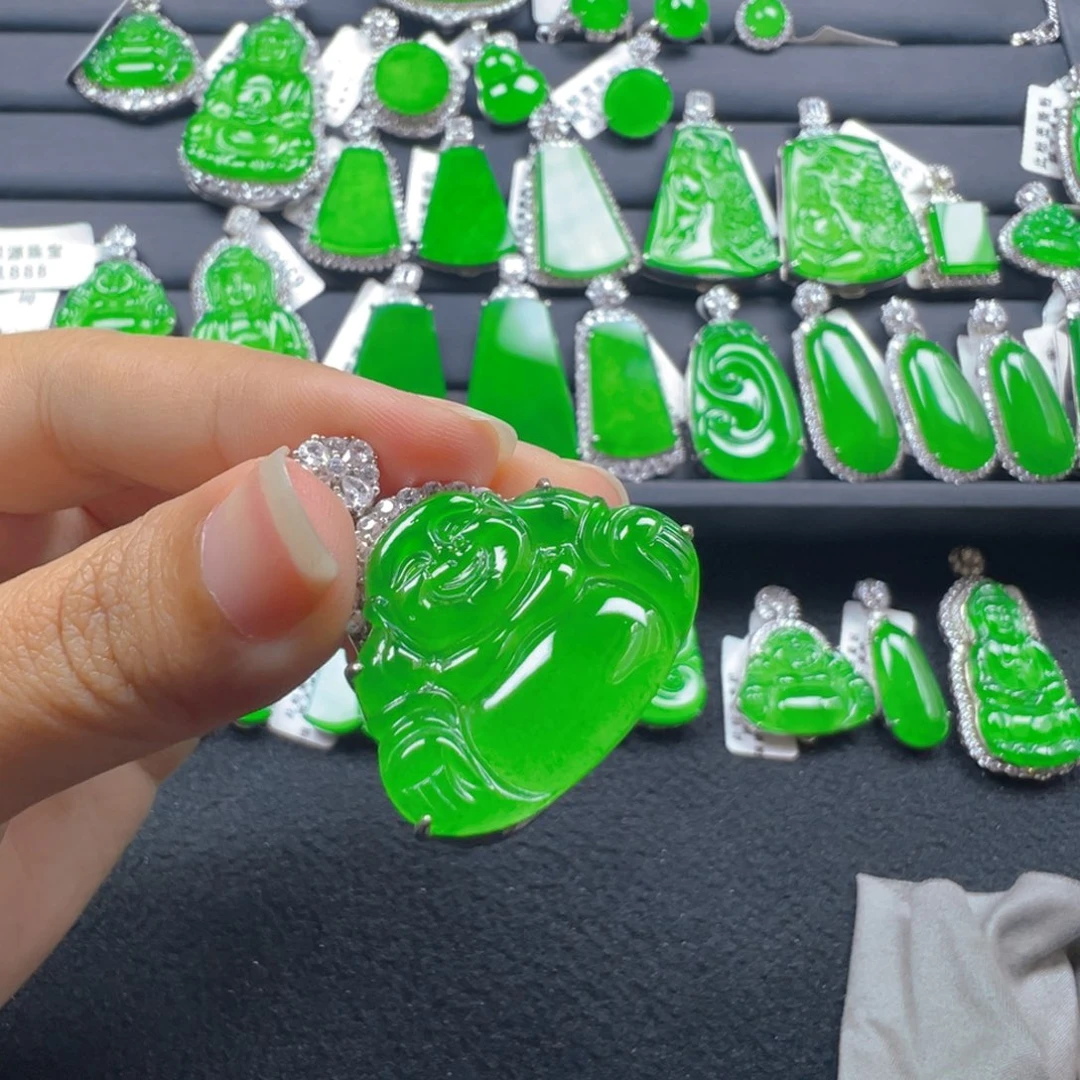 翡翠银S925镶嵌颈饰