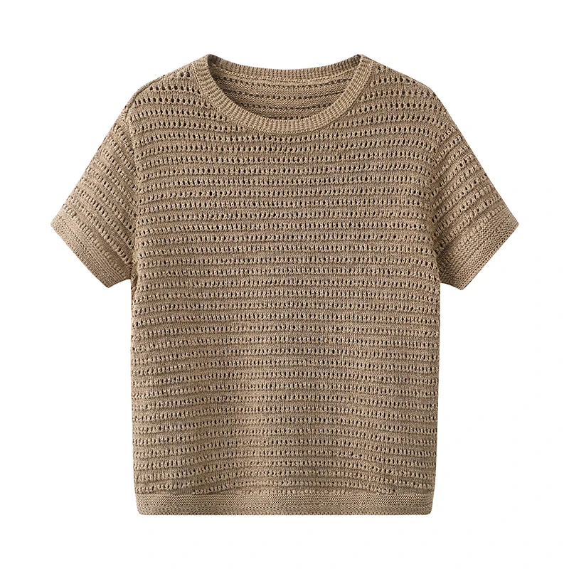 艾家25年新款圆领针织短袖8176