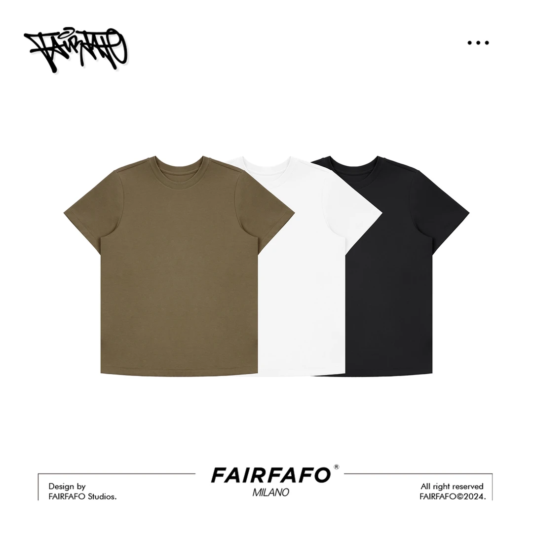 FAIRFAFO林肉肉【八字拐短袖】TXCL4C144纯色简约百搭夏季短袖宽松