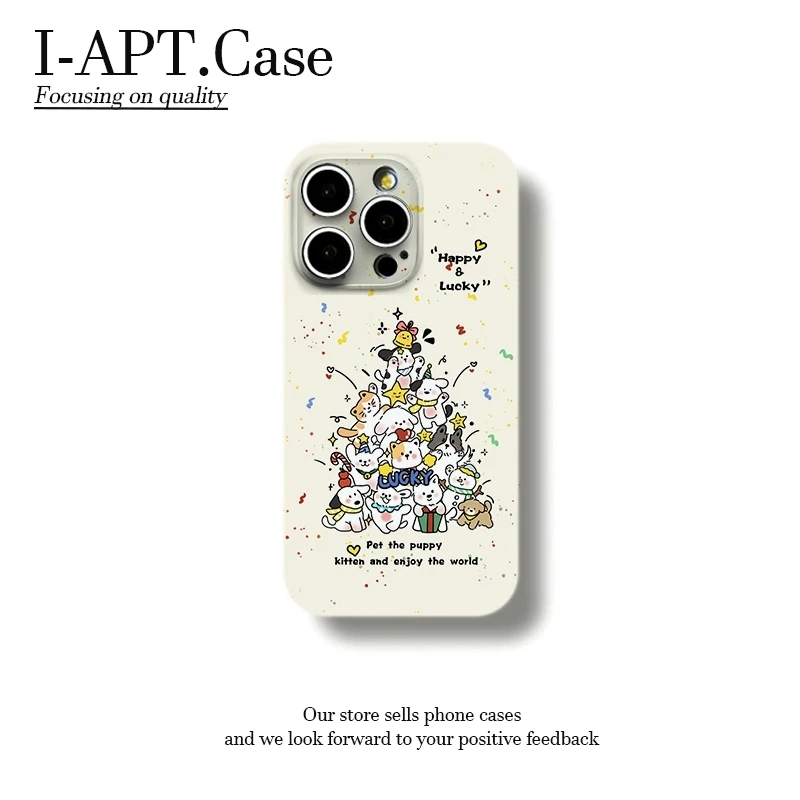 米色烟花猫狗群菲林适用iPhone苹果16手机壳华为oppo小米vivo新款