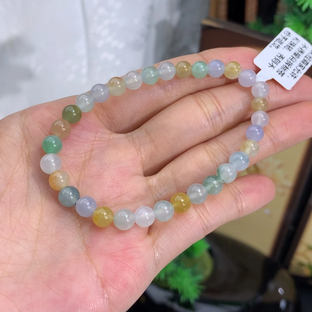 手串翡翠未镶嵌卡6冰胶多宝手串