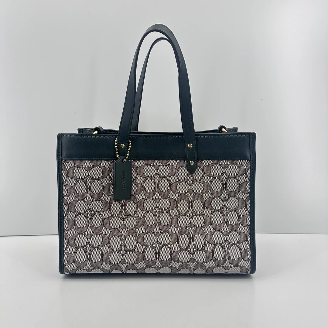 95新 COACH/蔻驰 field30绿色老花横版方托30x22x14cmM021202