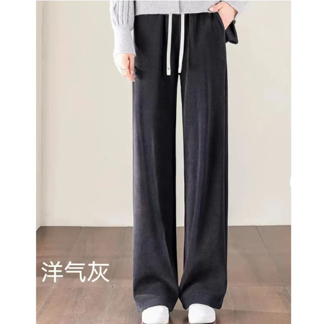 当当家-（显瘦泡泡裤）高腰直筒时尚休闲百搭垂感窄版阔腿裤--2216