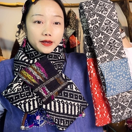 织绣手工制作工艺围脖