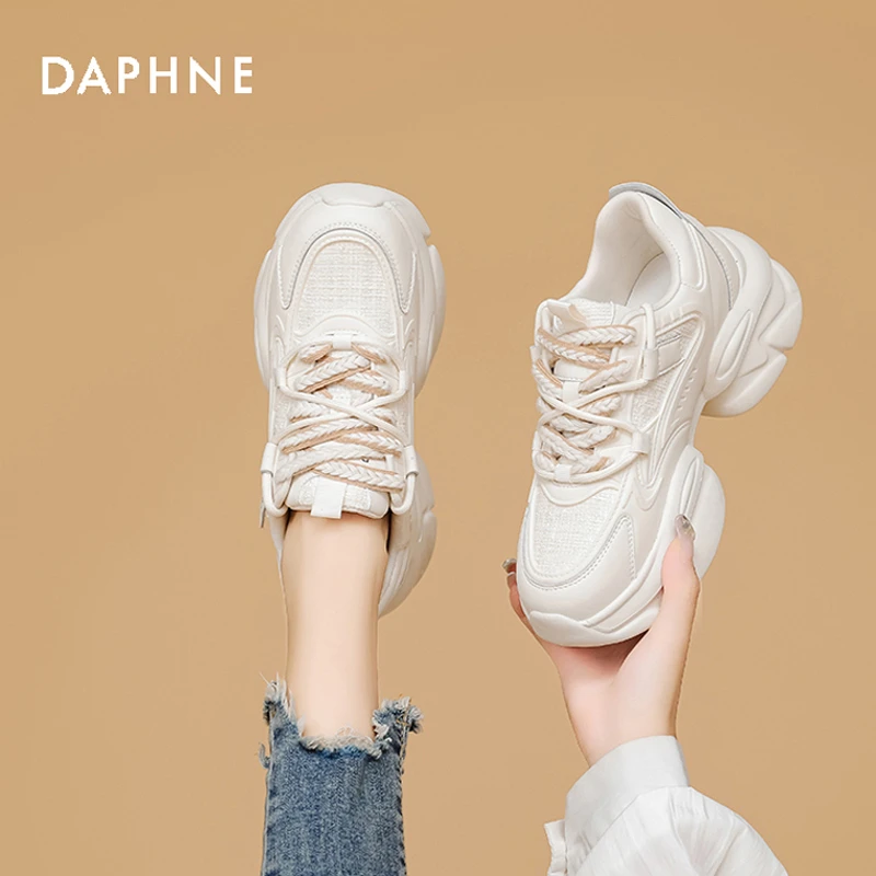 达芙妮爆款老爹鞋女2025春季时尚新款显脚小百搭透气运动休闲鞋子