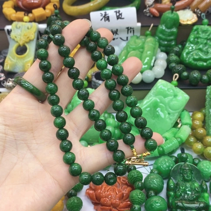 翡翠未镶嵌手链项链23