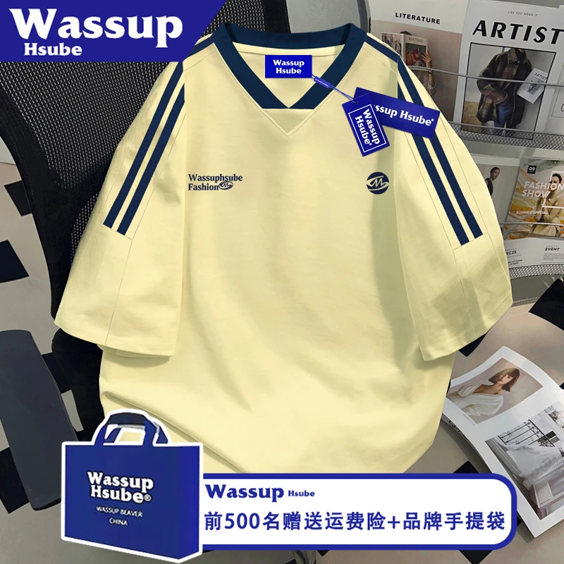 WASSUP HSUBE潮牌简约字母印花休闲风短袖男女百搭T恤夏纯棉半袖