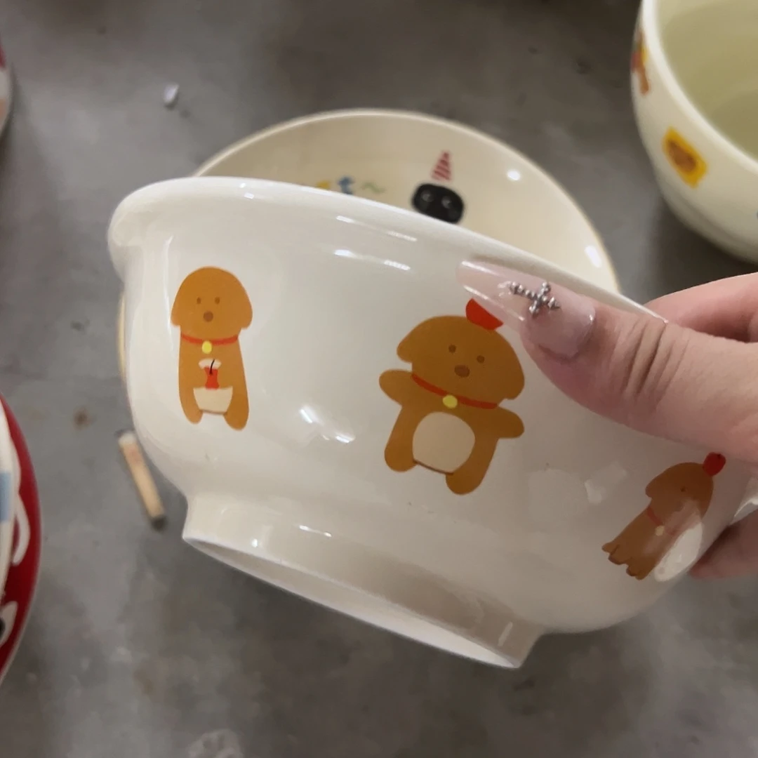 搪瓷微瑕苹果狗汤碗