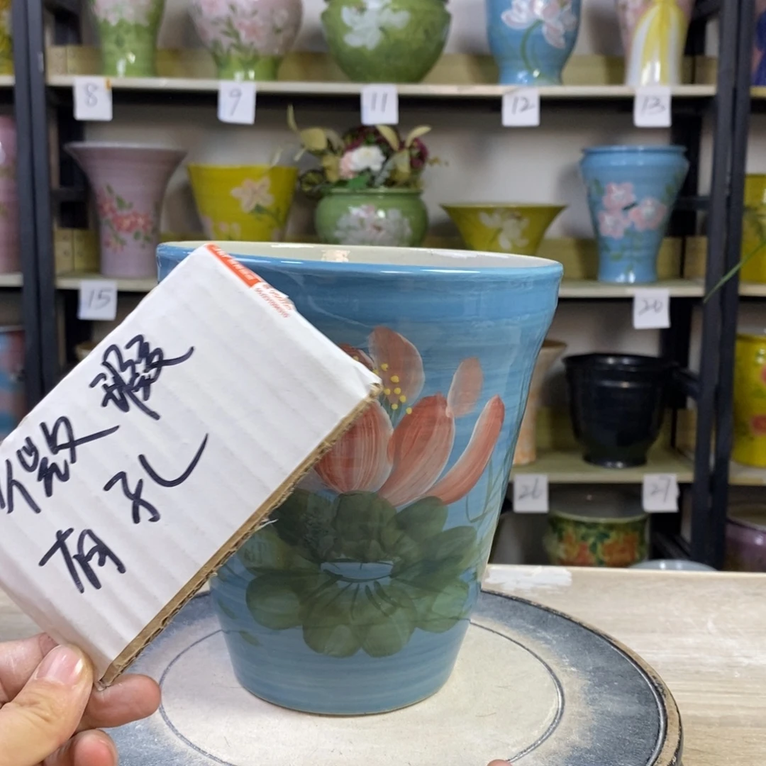 景德镇手工手绘陶瓷花盆