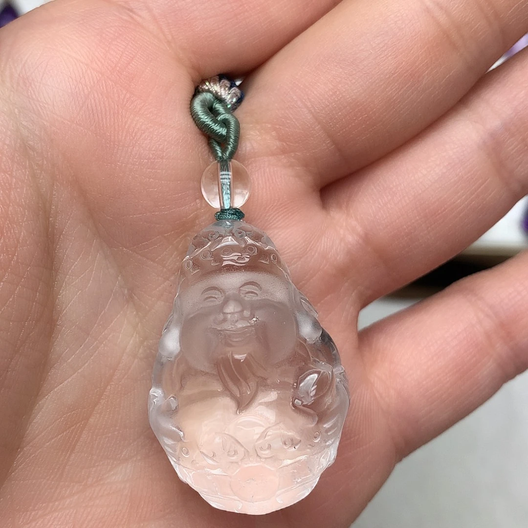 未镶嵌吊坠(赠链)水晶L财神雕刻件