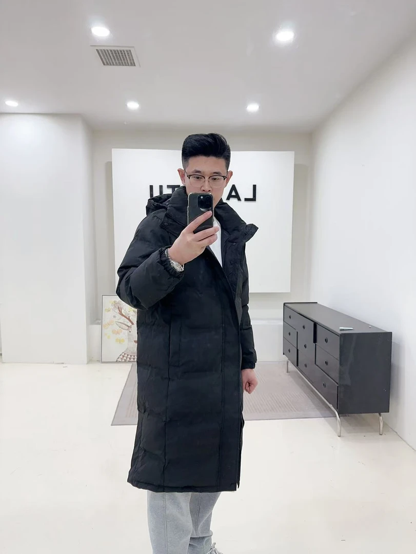 LANGTU-KD【星如雨】男女同款纯色休闲百搭长款羽绒服 2153