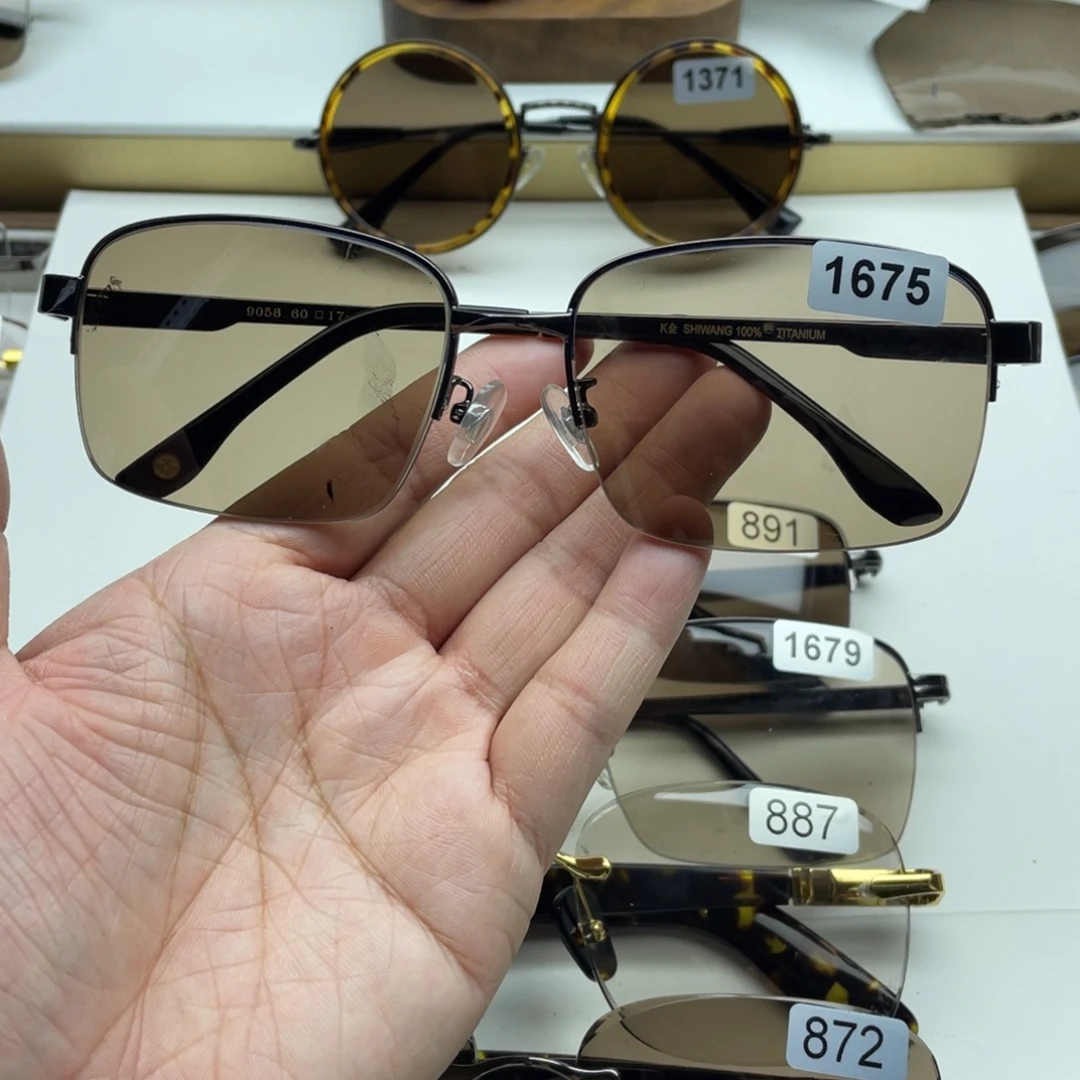 茶水晶半框眼镜 1675