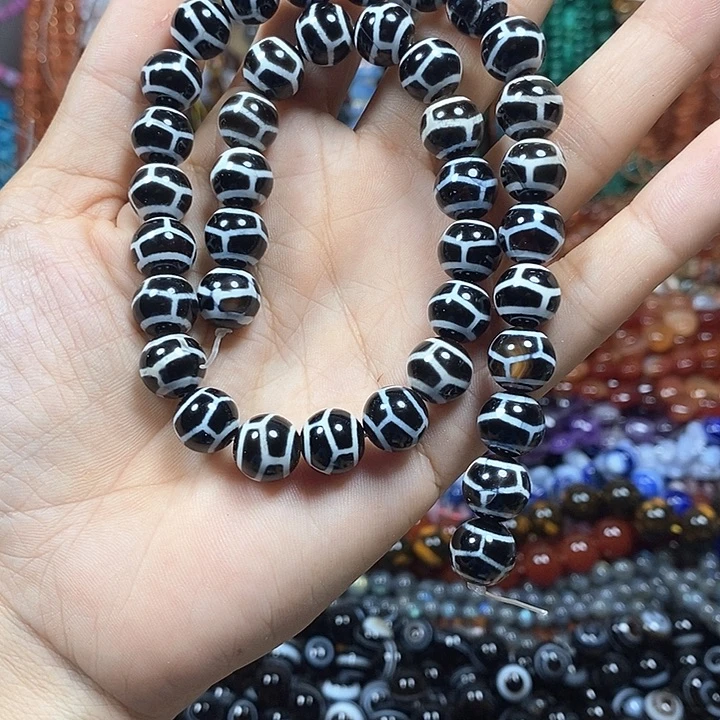 玛瑙/玉髓未镶嵌珠宝半成品玛瑙天珠卡10mm