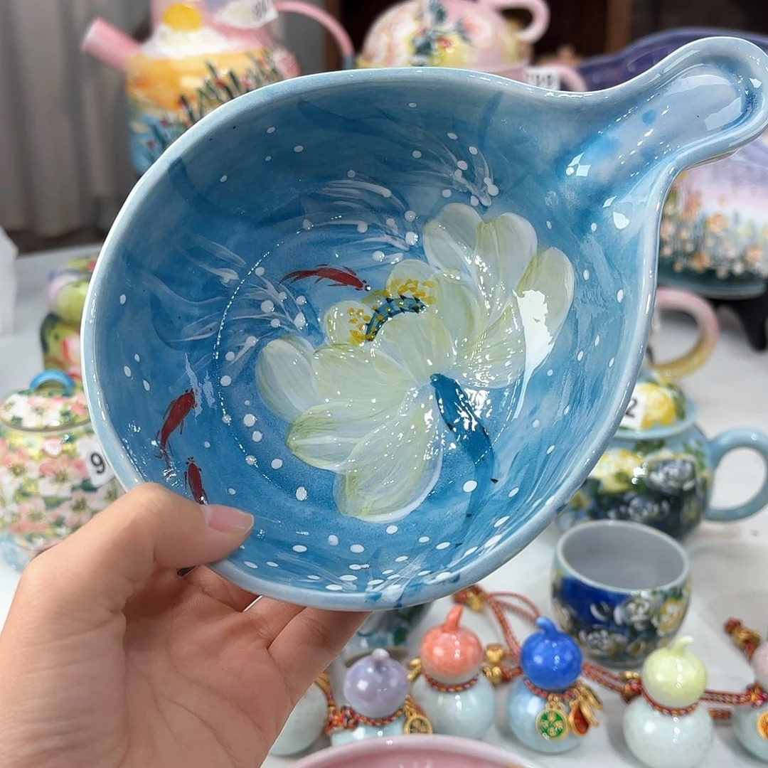 景德镇手绘高温釉下彩陶瓷茶具