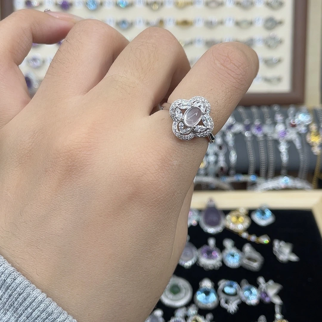 银S925镶嵌戒指芙蓉石