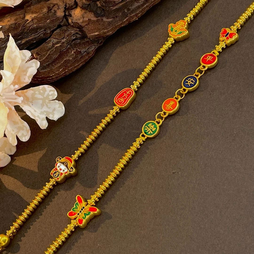 【晓韵专享】足金999 无氰平安喜乐财神手工链情人节限定 HJX052
