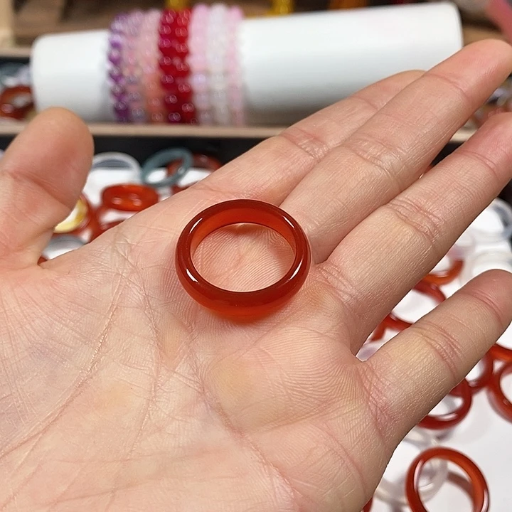 玛瑙/玉髓戒指未镶嵌冰**茉