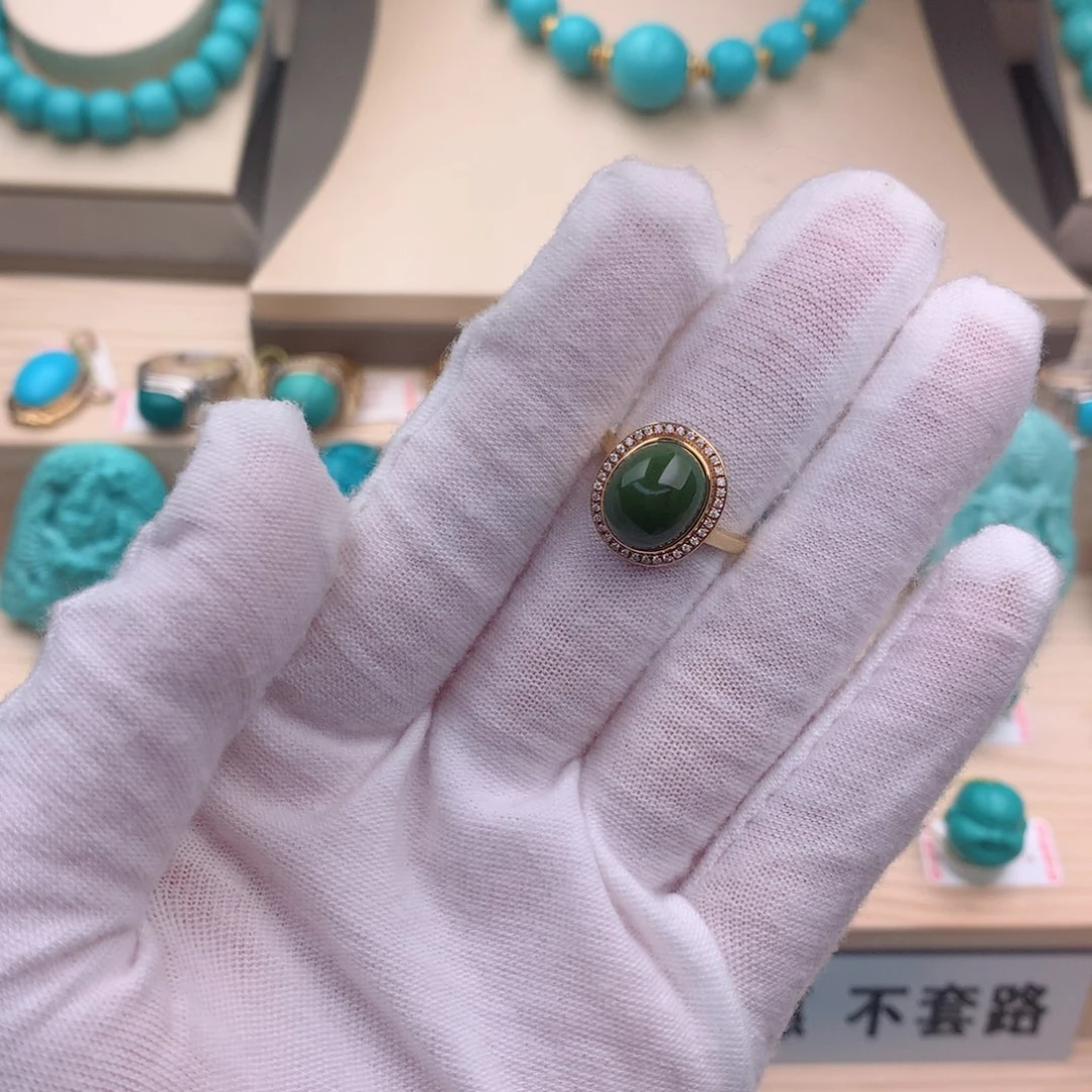 绿松石珠宝奇石18K金镶嵌