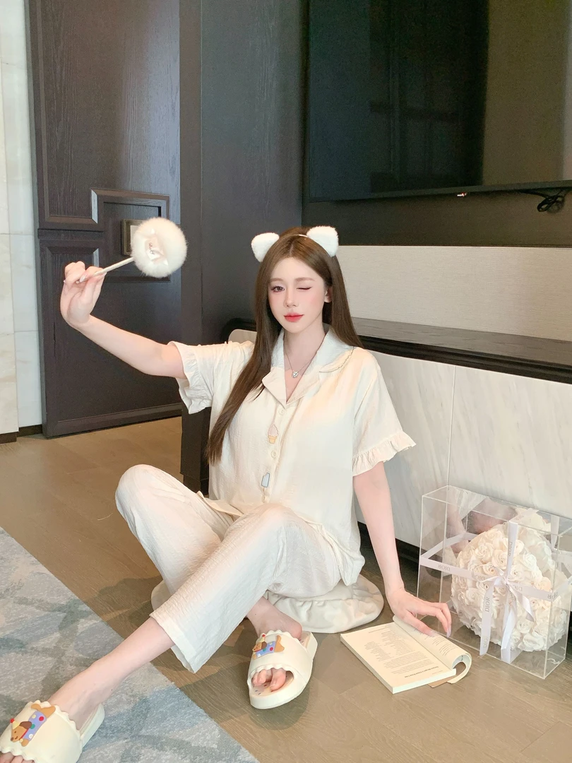 品牌高货青仓品质夏季家居服宽松棉感休闲套装